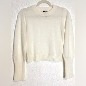 Express cream long sleeve crop sweater